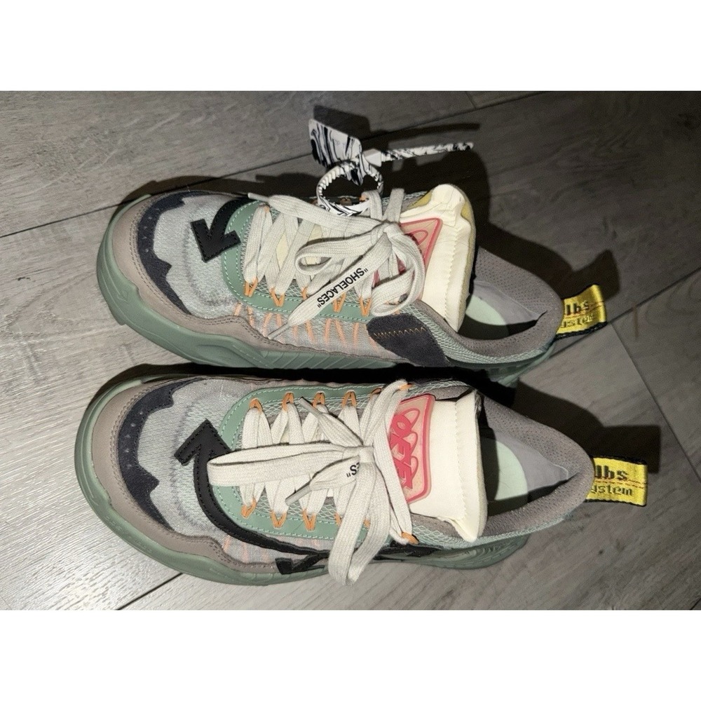 Off-White Odsy-1000 Sneaker Shoes Green‎ Gray Black Lace Up Low-Top Size 40